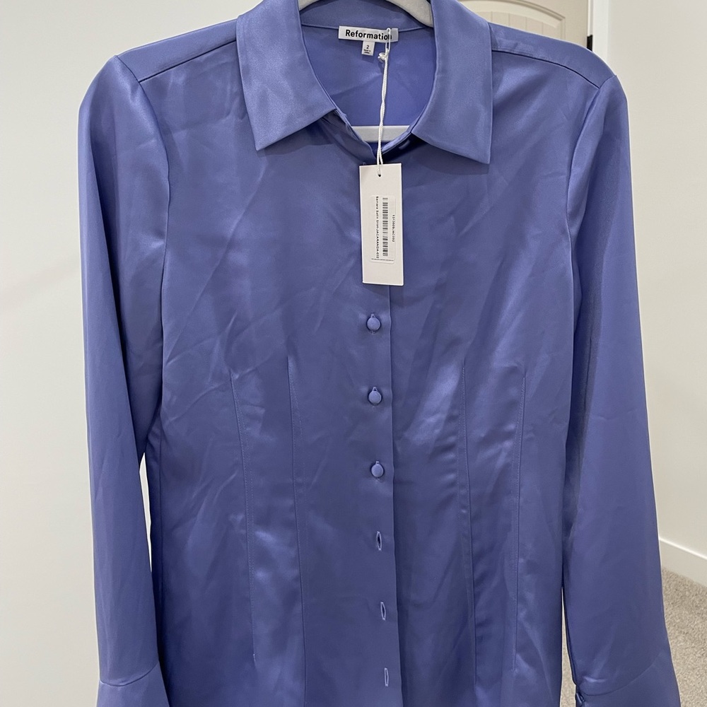 Reformation Samara Satin Shirt